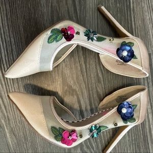 Betsey Johnson Mesh Satin Heels